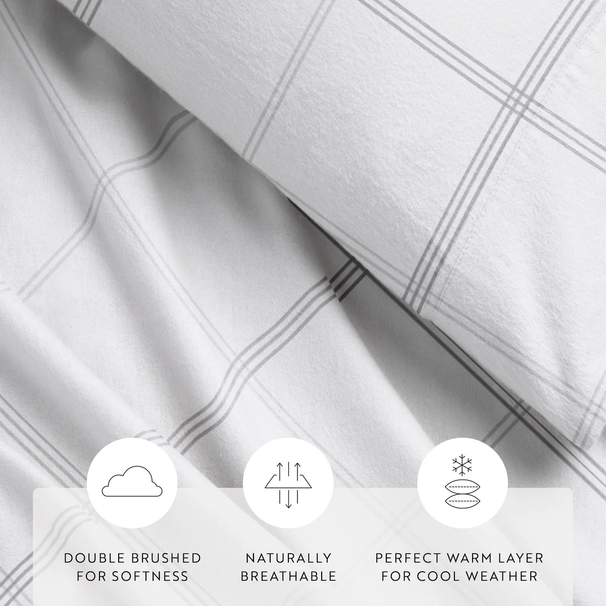 Checkered 4-Piece 100% Cotton Flannel Sheet Set