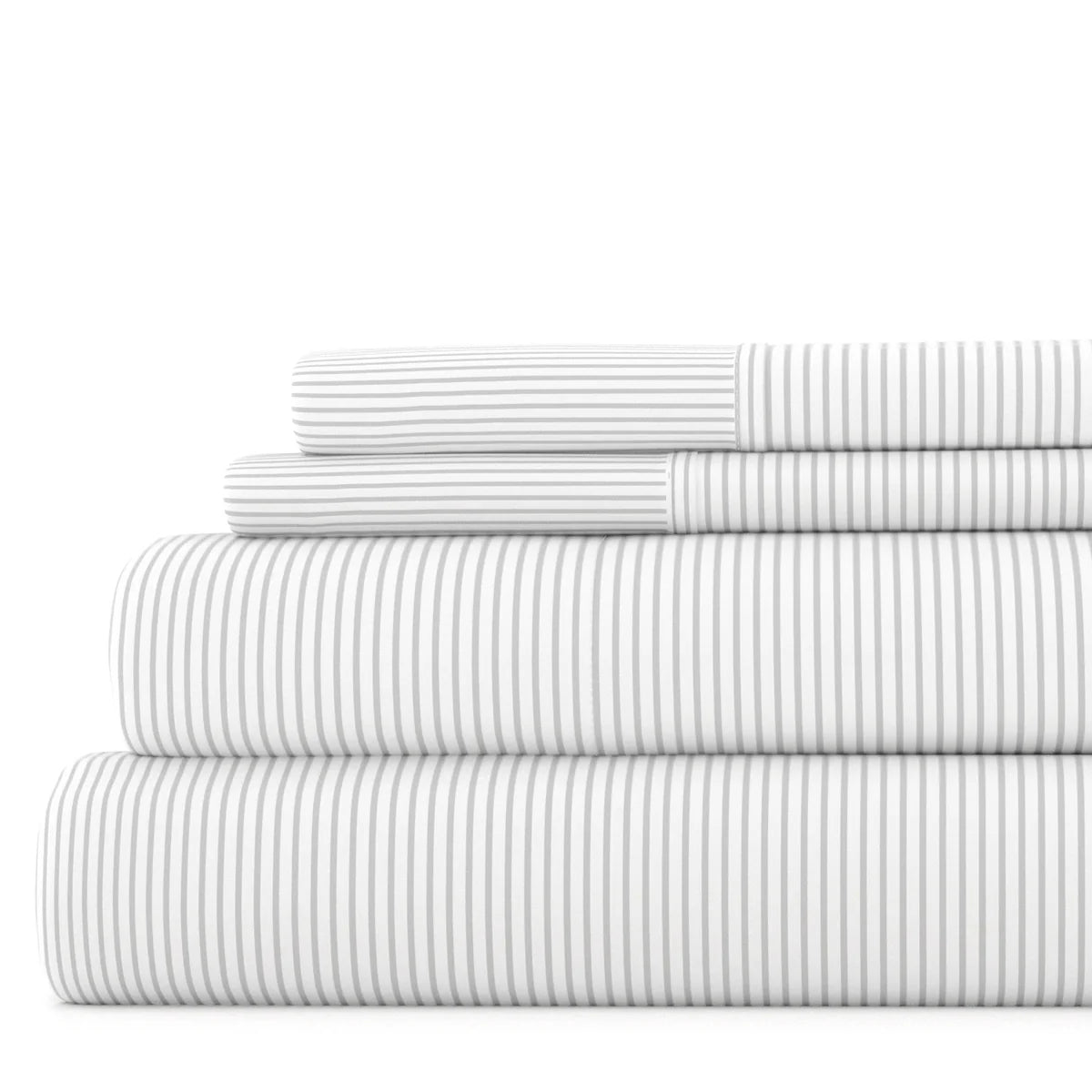 Pinstriped 4-Piece Patterned Sheet Set
