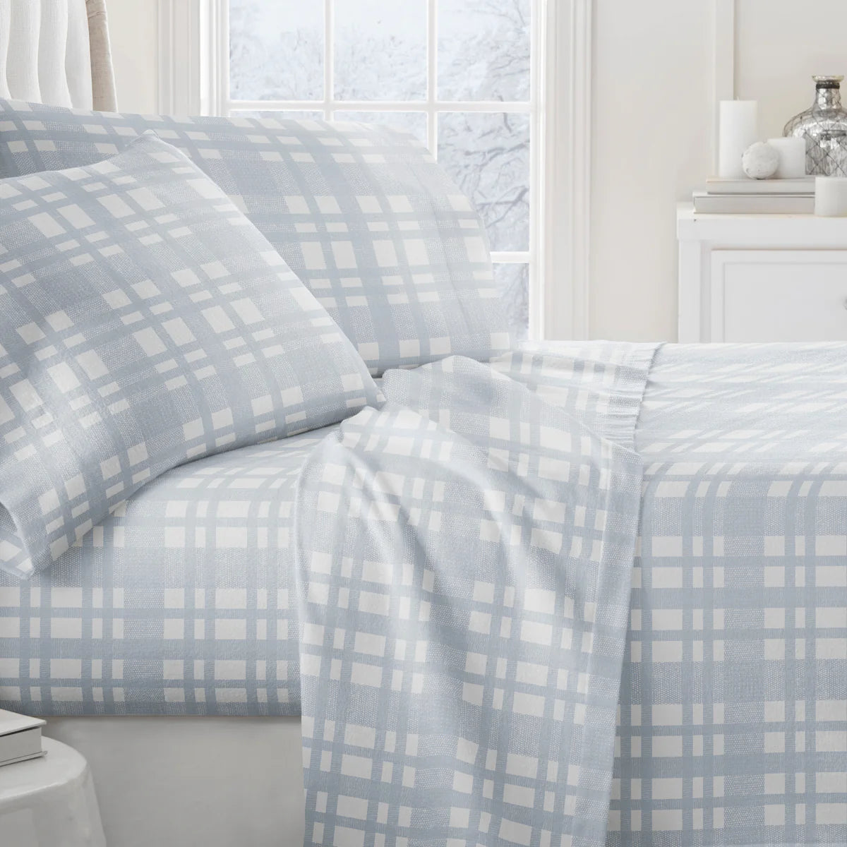 Woven 4-Piece 100% Cotton Flannel Sheet Set