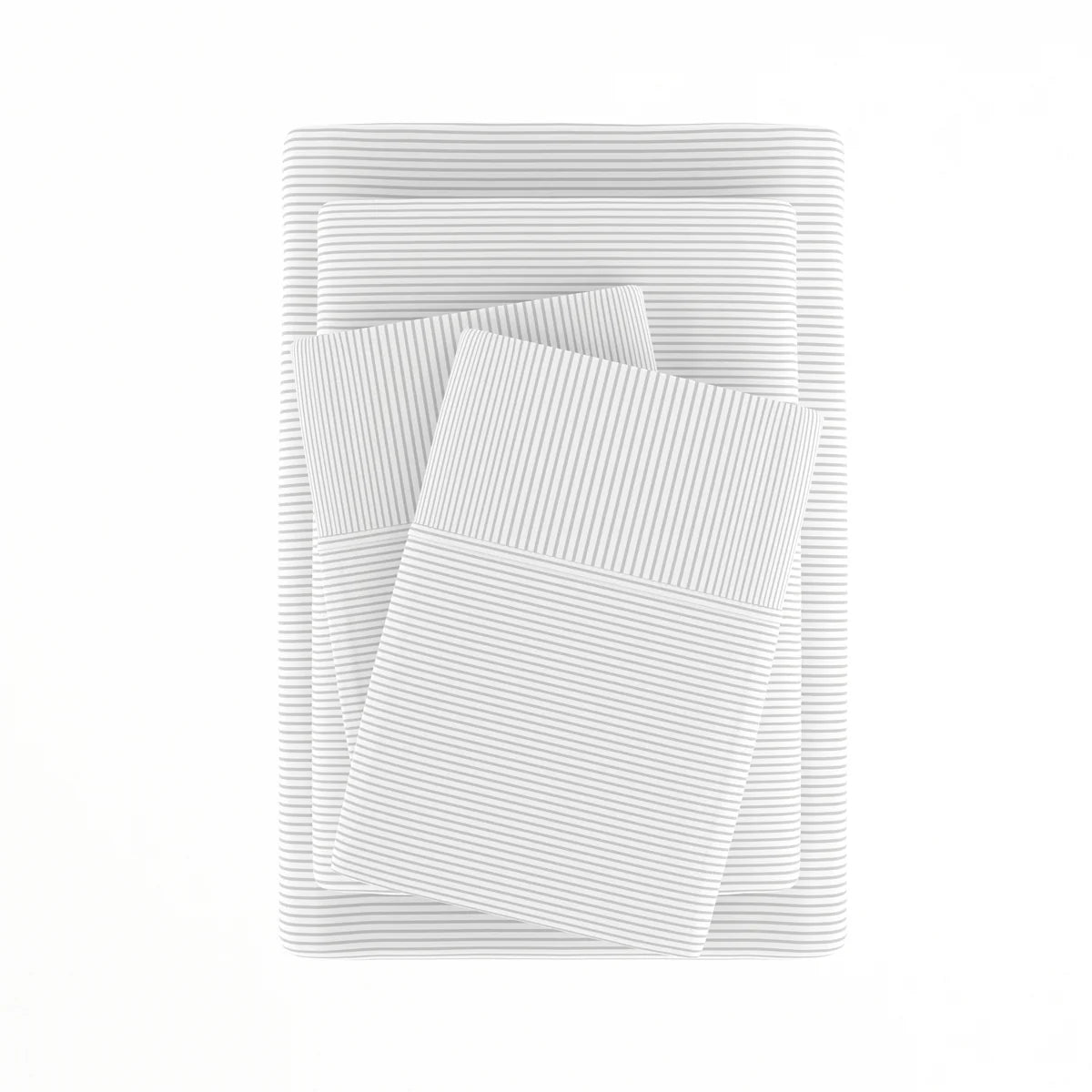 Pinstriped 4-Piece Patterned Sheet Set