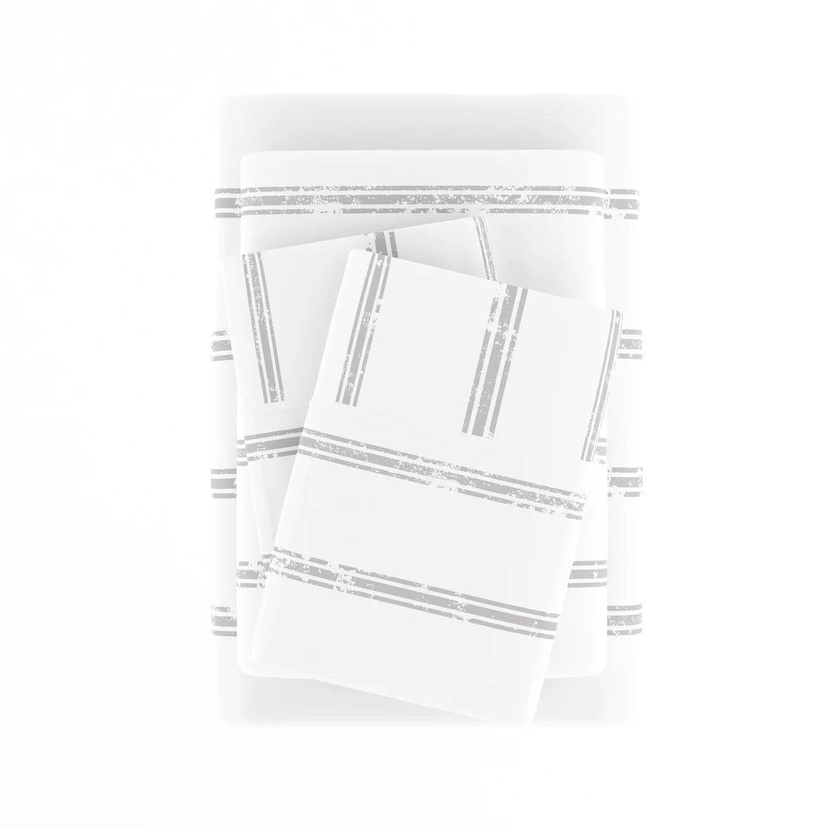 Distressed Line 4-Piece Patterned Sheet Set
