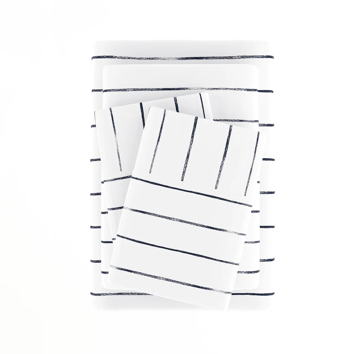 Distressed Field Stripe 4-Piece Patterned Sheet Set