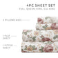 Blooming Floral 4-Piece Patterned Sheet Set