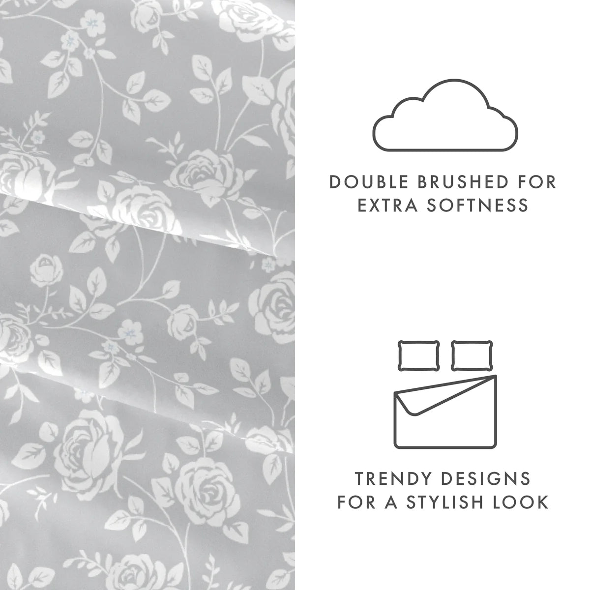 Rose 4-Piece Patterned Sheet Set