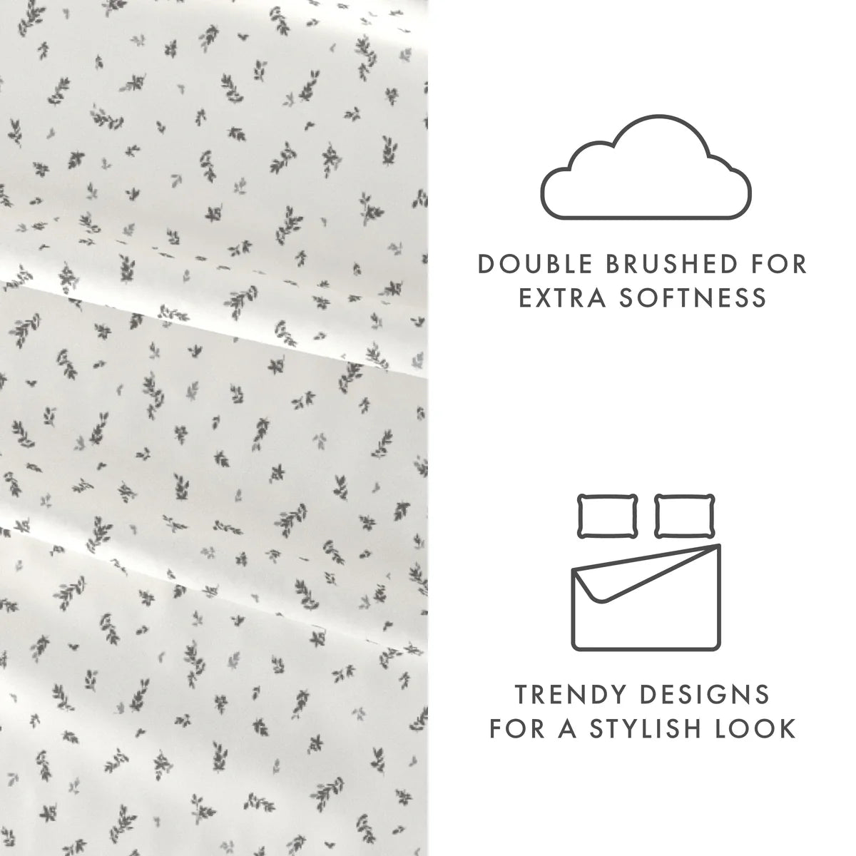 Spotted Leaves 4-Piece Patterned Sheet Set
