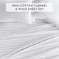 Weathered Stripes 4-Piece 100% Cotton Flannel Sheet Set