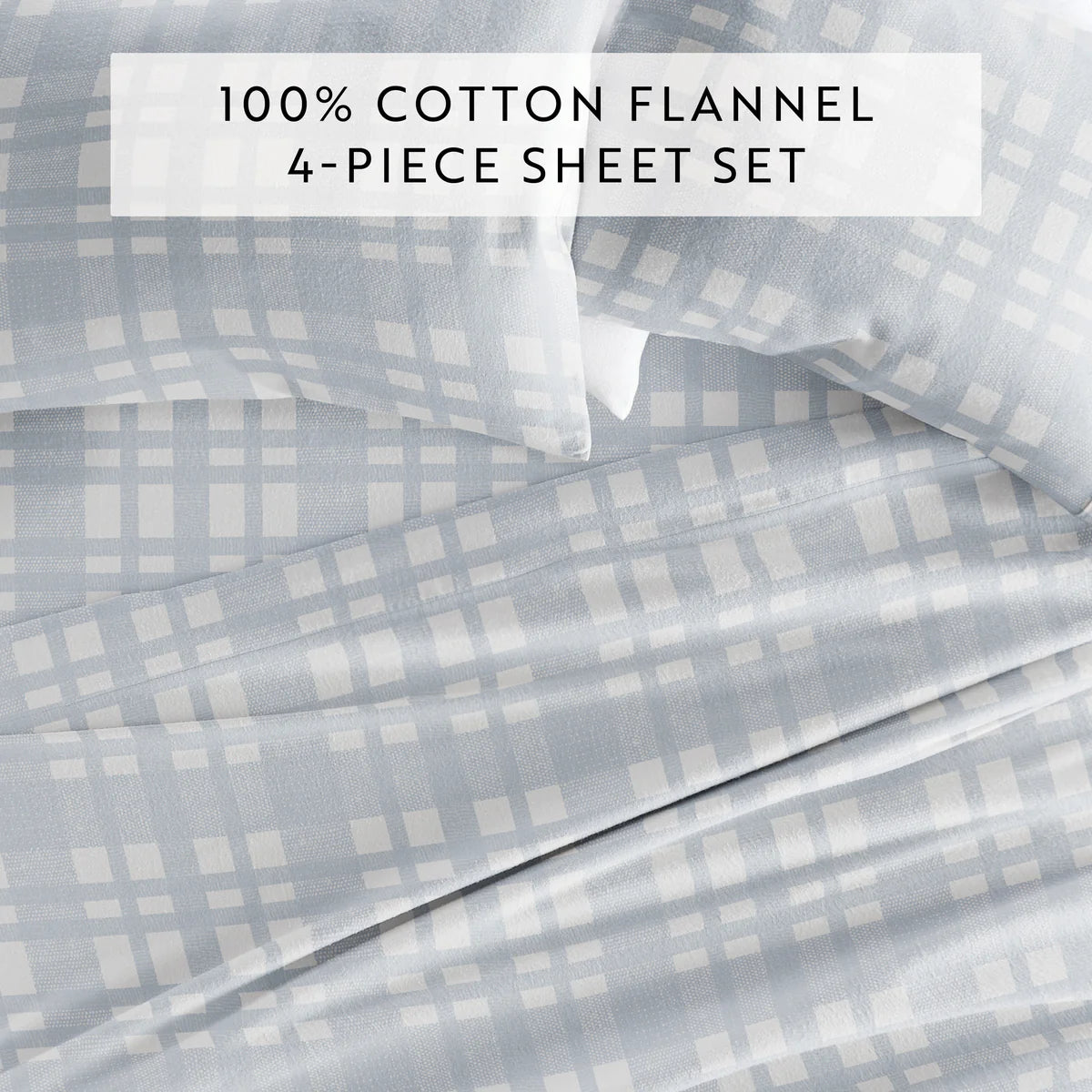 Woven 4-Piece 100% Cotton Flannel Sheet Set