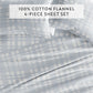 Woven 4-Piece 100% Cotton Flannel Sheet Set