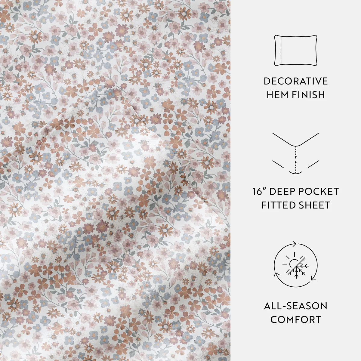 Garden Bloom 100% Cotton Long Staple Sheet Set