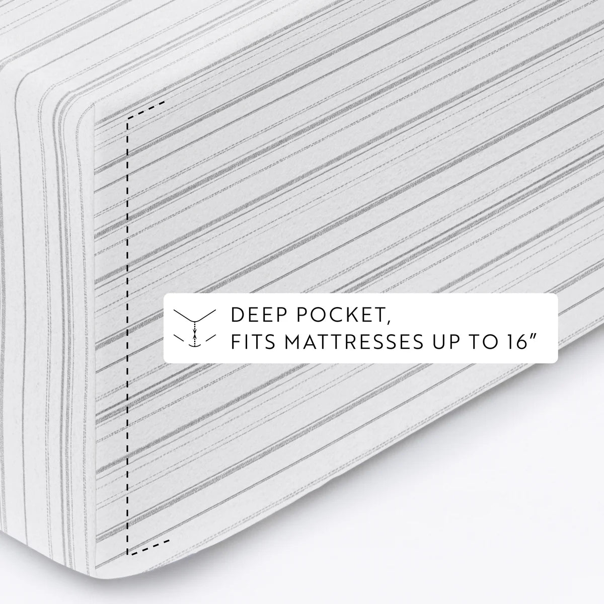Weathered Stripes 4-Piece 100% Cotton Flannel Sheet Set