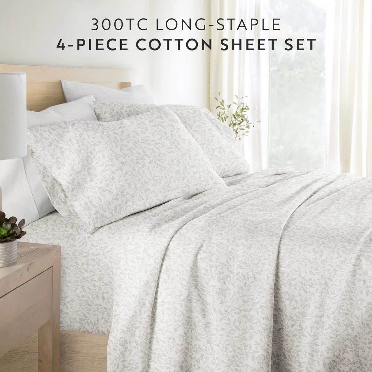 Vines 100% Cotton Long Staple Sheet Set