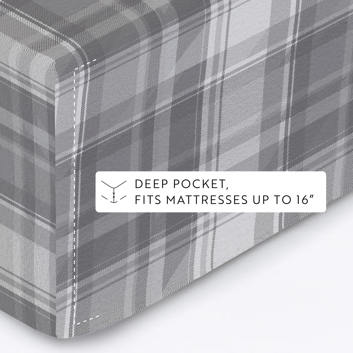 Plaid 4-Piece 100% Cotton Flannel Sheet Set
