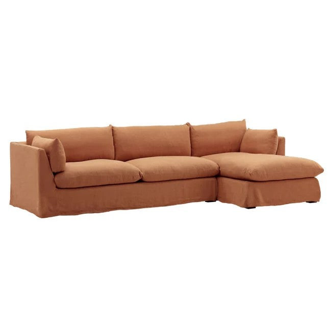 Otis 2 Piece Chaise Sectional Frame LAF w/ Slipcover Finishes
