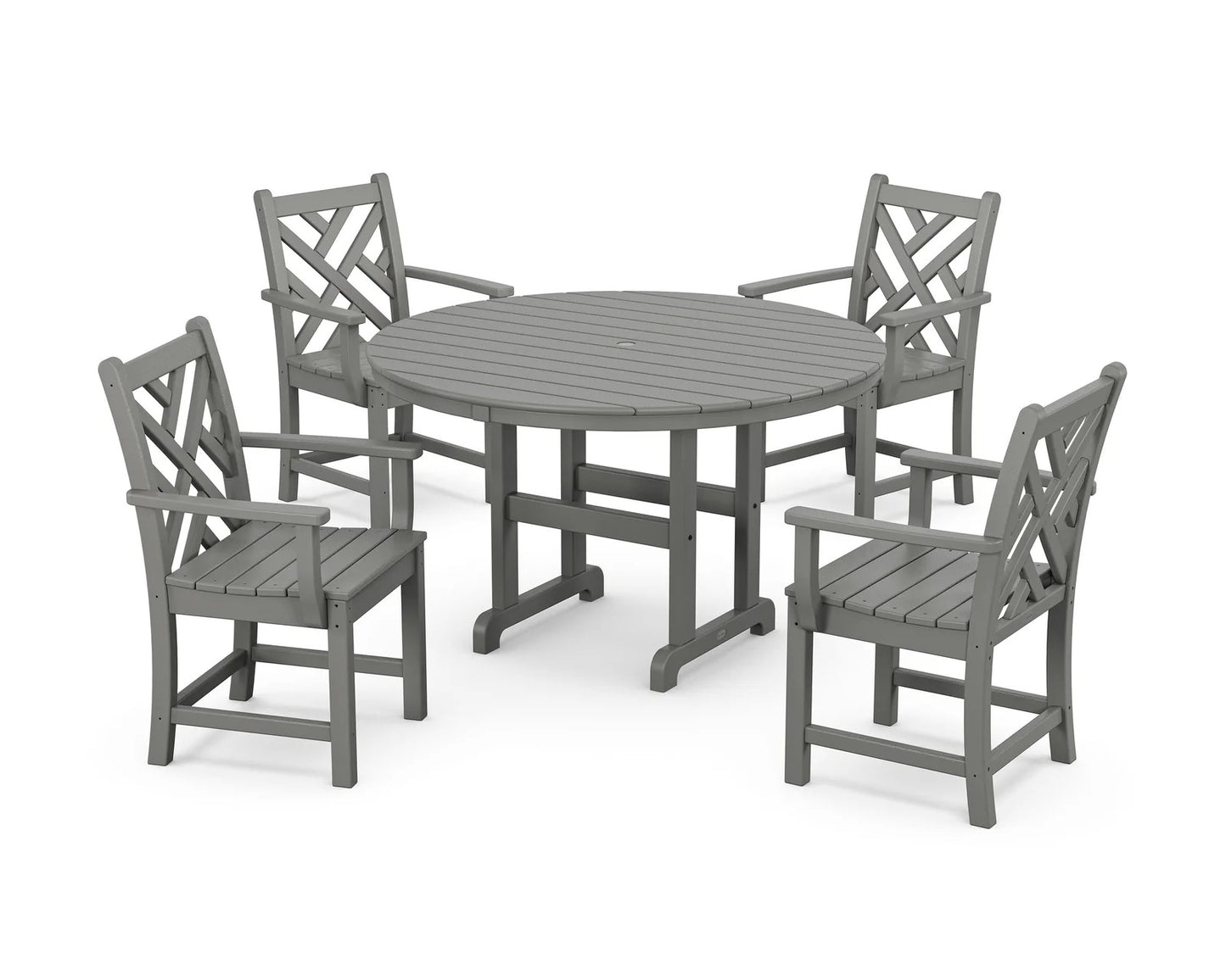 Polywood - Chippendale 5-Piece Round Farmhouse Dining Set - FREE SHIPPING