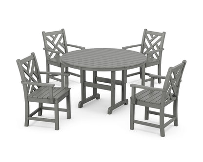 Polywood - Chippendale 5-Piece Round Farmhouse Dining Set - FREE SHIPPING