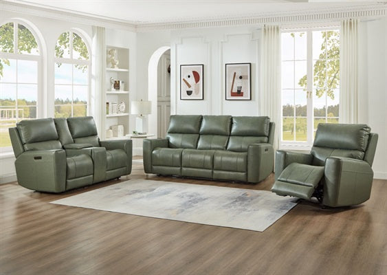 Leather Italia - Laredo Glider Recliner in Sage Moss