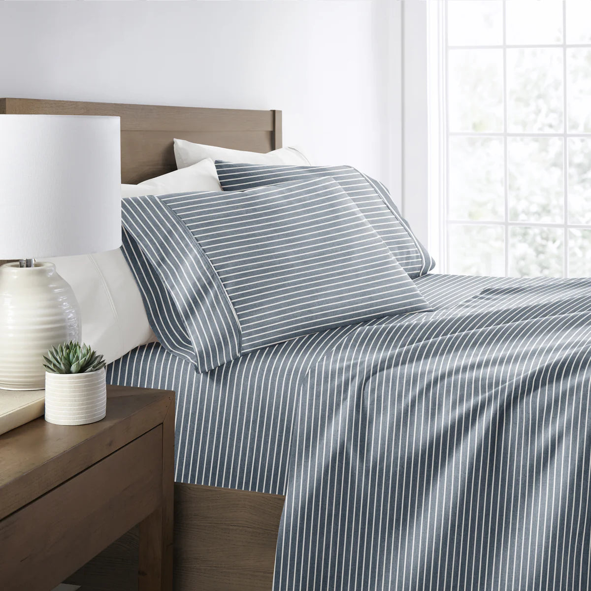 Distressed Awning Stripe 4-Piece Patterned Sheet Set