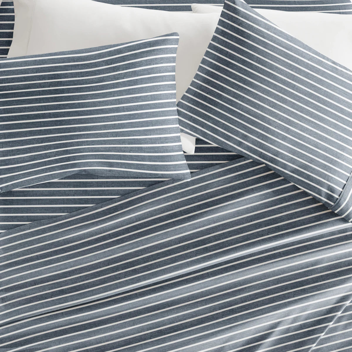 Distressed Awning Stripe 4-Piece Patterned Sheet Set