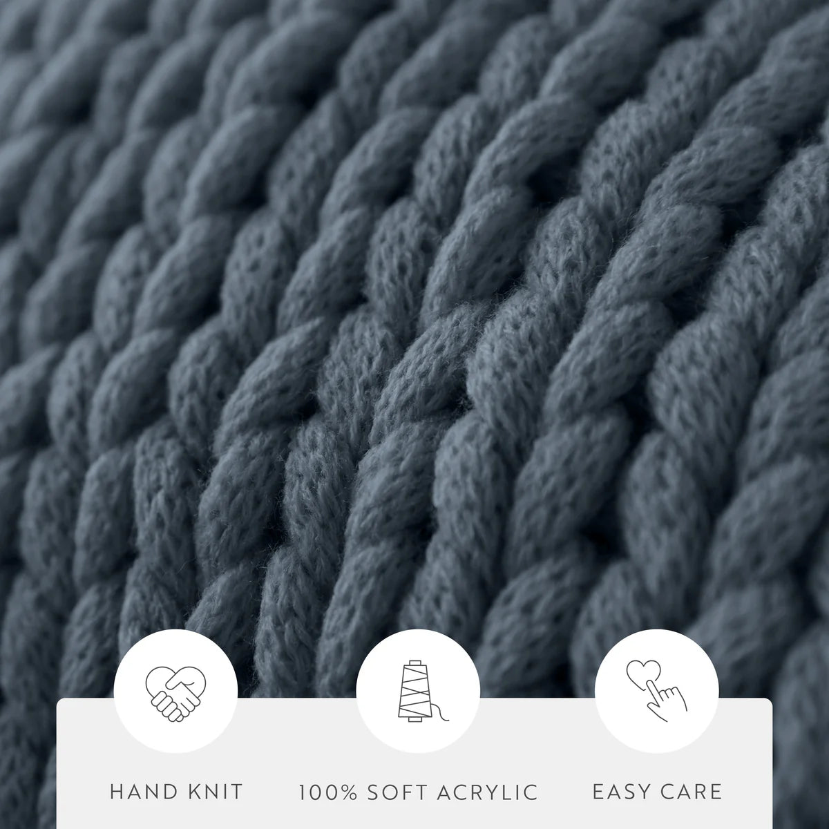 Chunky Hand-Knit Oversized Throw Blanket