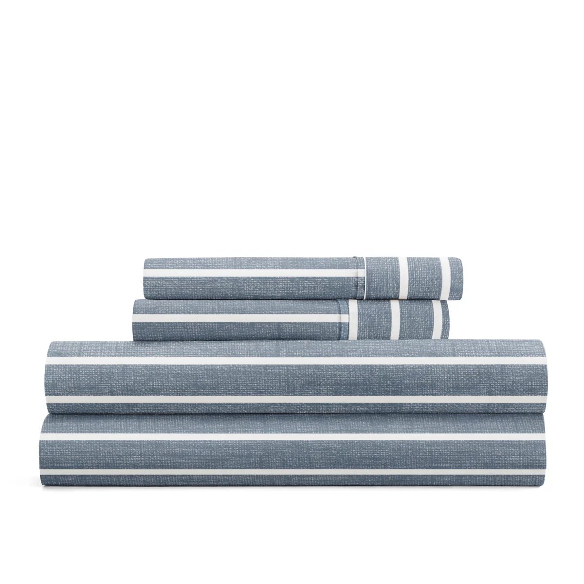 Distressed Awning Stripe 4-Piece Patterned Sheet Set