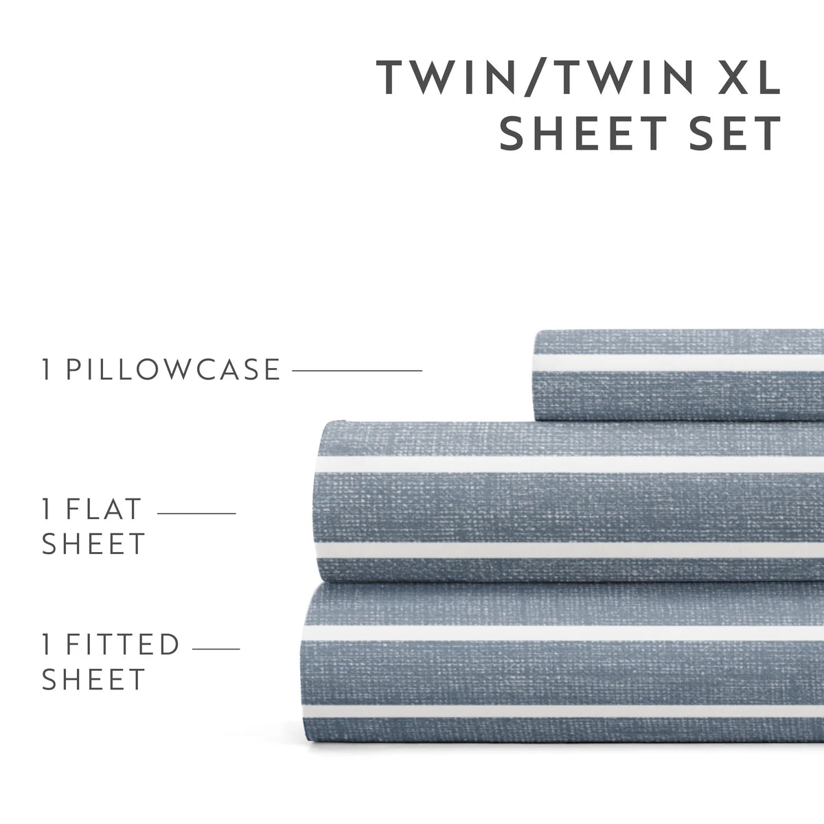 Distressed Awning Stripe 4-Piece Patterned Sheet Set