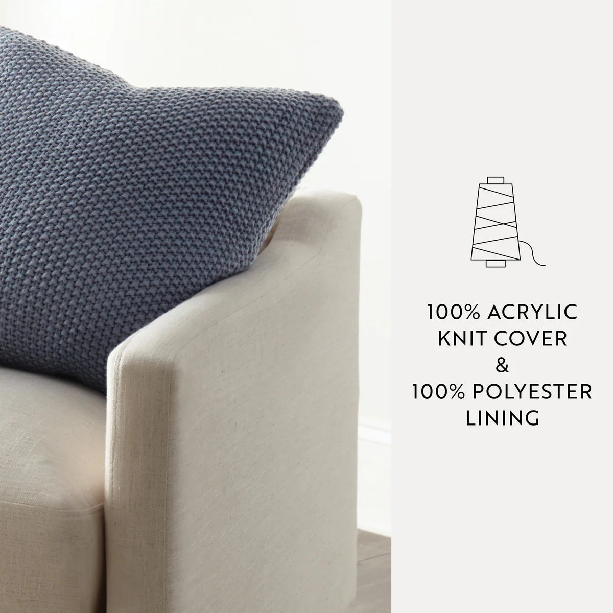 Seed Stitch Knit Acrylic Decor Throw Pillow Cover