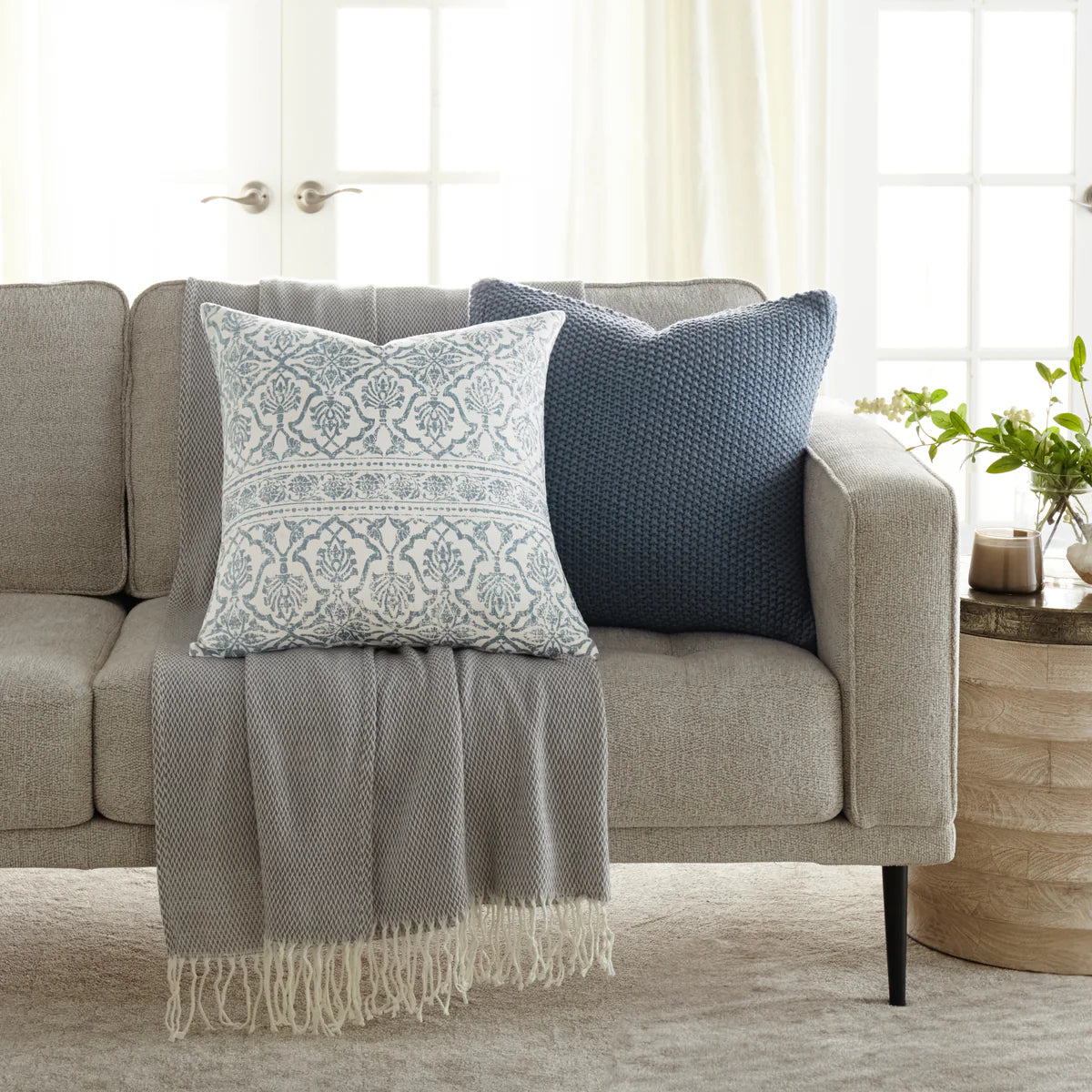 Seed Stitch Knit Acrylic Decor Throw Pillow Cover