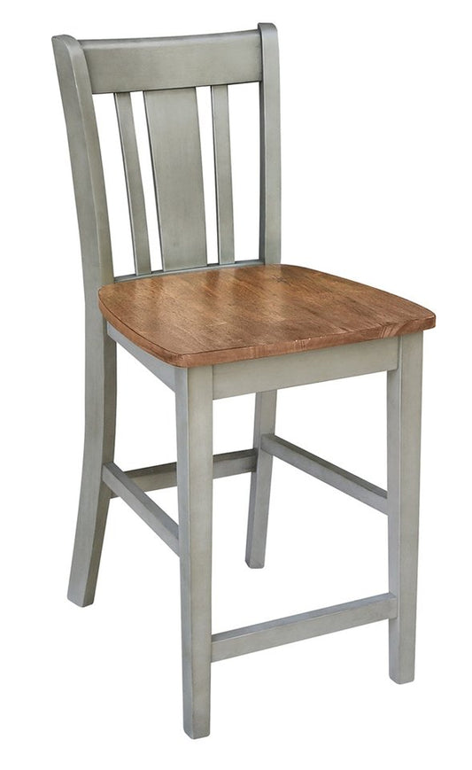 Dining Essentials - San Remo Stool in Hickory & Stone (Set of 2)