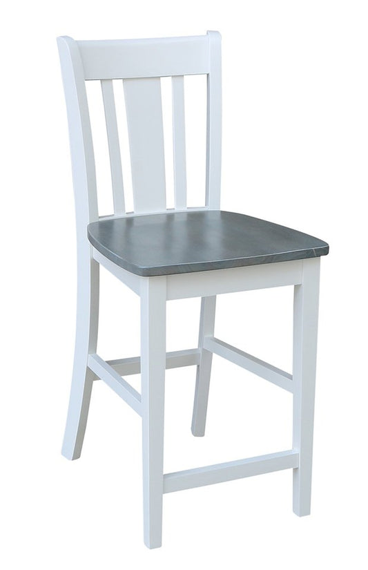 Dining Essentials - San Remo Stool in Heather Gray & White (Set of 2)