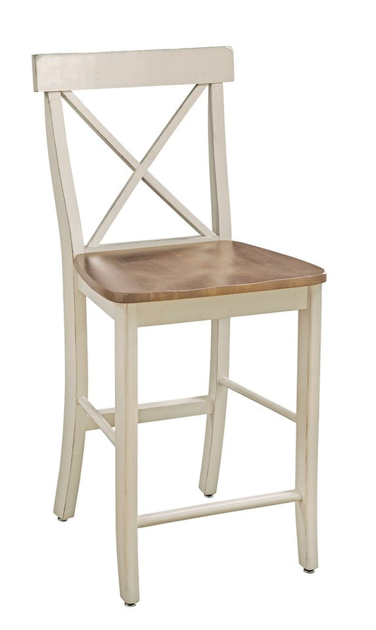 Dining Essentials - X-Back Stool in Hickory & Shell (Set of 2)