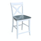 Cosmopolitan - 24" Salerno Stool in Heather Gray & White (Set of 2)