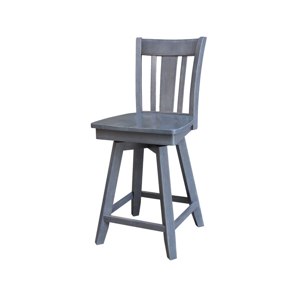 Dining Essentials - 39" H San Remo Swivel Stool in Heather Gray (Set of 2)