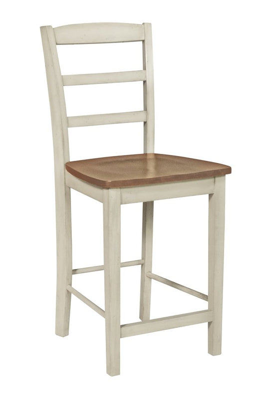 Dining Essentials - Madrid Stool in Hickory & Shell (Set of 2)
