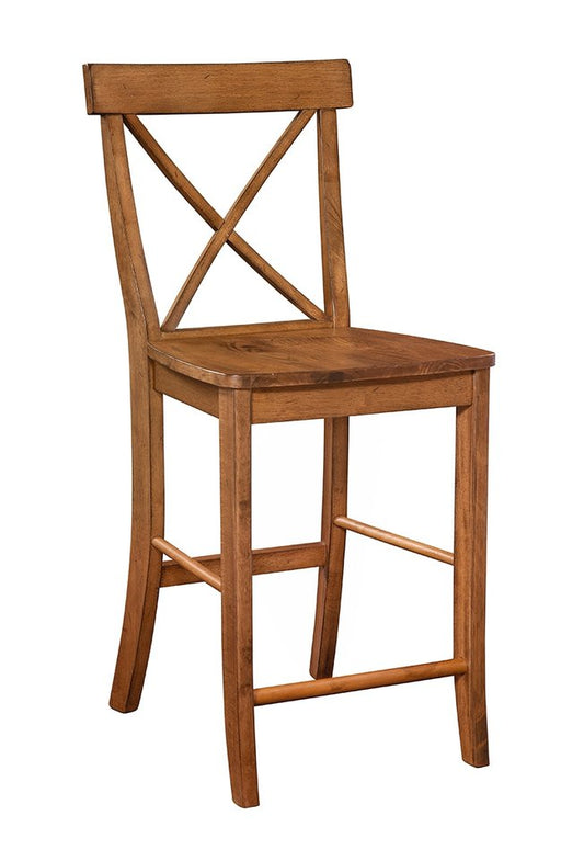 Dining Essentials - X-Back Stool in Bourbon Oak (Set of 2)