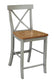 Dining Essentials - X-Back Stool in Hickory & Stone (Set of 2)