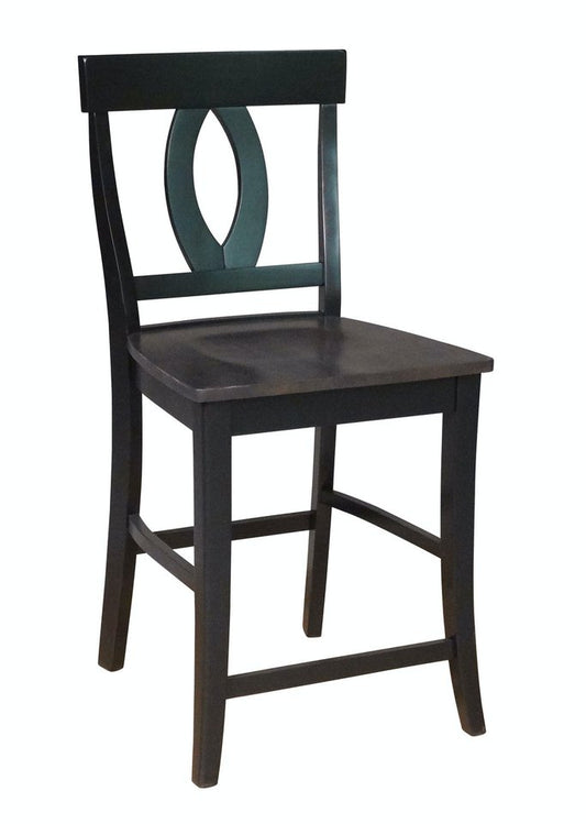 Cosmopolitan - 24" Verona Stool in Coal & Black (Set of 2)