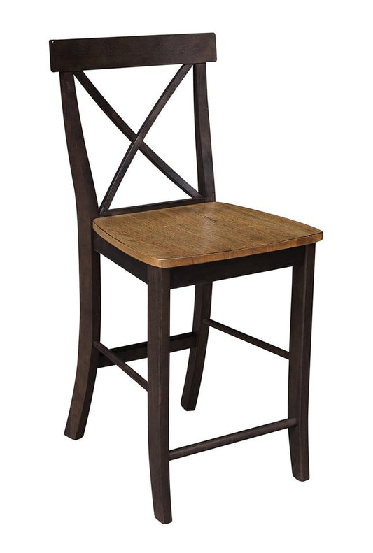 Dining Essentials - X-Back Stool in Hickory & Coal (Set of 2)