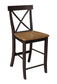 Dining Essentials - X-Back Stool in Hickory & Coal (Set of 2)