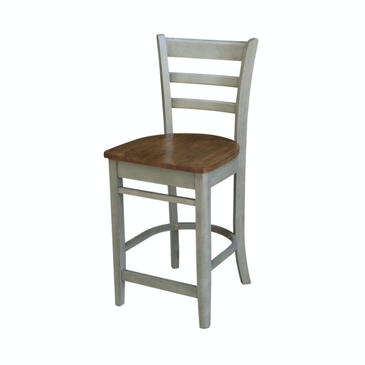 Dining Essentials - Emily Stool in Hickory & Stone (Set of 2)