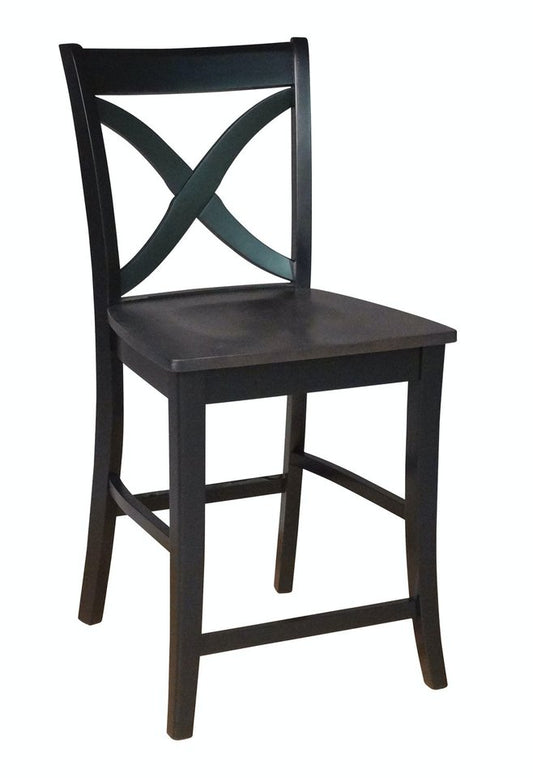 Cosmopolitan - 24" Salerno Stool in Coal & Black (Set of 2)