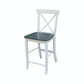 Dining Essentials - X-Back Stool in Heather Gray & White (Set of 2)