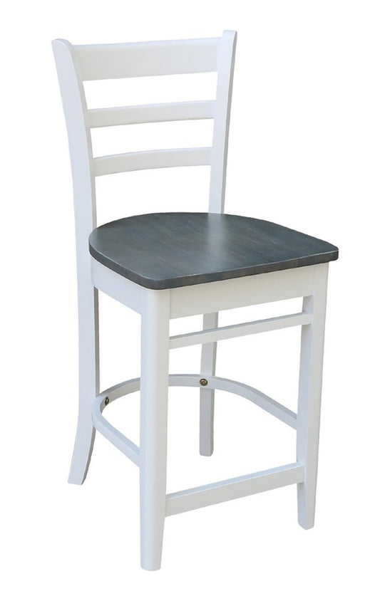 Dining Essentials - Emily Stool in Heather Gray & White (Set of 2)