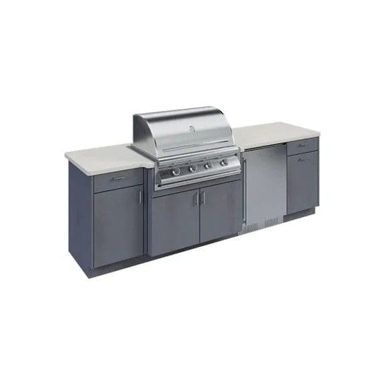 OPEN AIR OUTDOOR KITCHENS - STRAIGHT RUN (2 PREP AREAS & 24” REFRIGERATOR)
