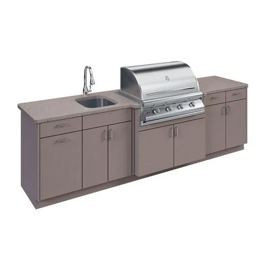 OPEN AIR OUTDOOR KITCHENS - STRAIGHT RUN (2 PREP AREAS & SINK)