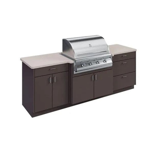 OPEN AIR OUTDOOR KITCHENS - STRAIGHT RUN (2 PREP AREAS WITH DRAWERS)