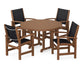 Polywood - Coastal 5-Piece Round Farmhouse Dining Set - FREE SHIPPING