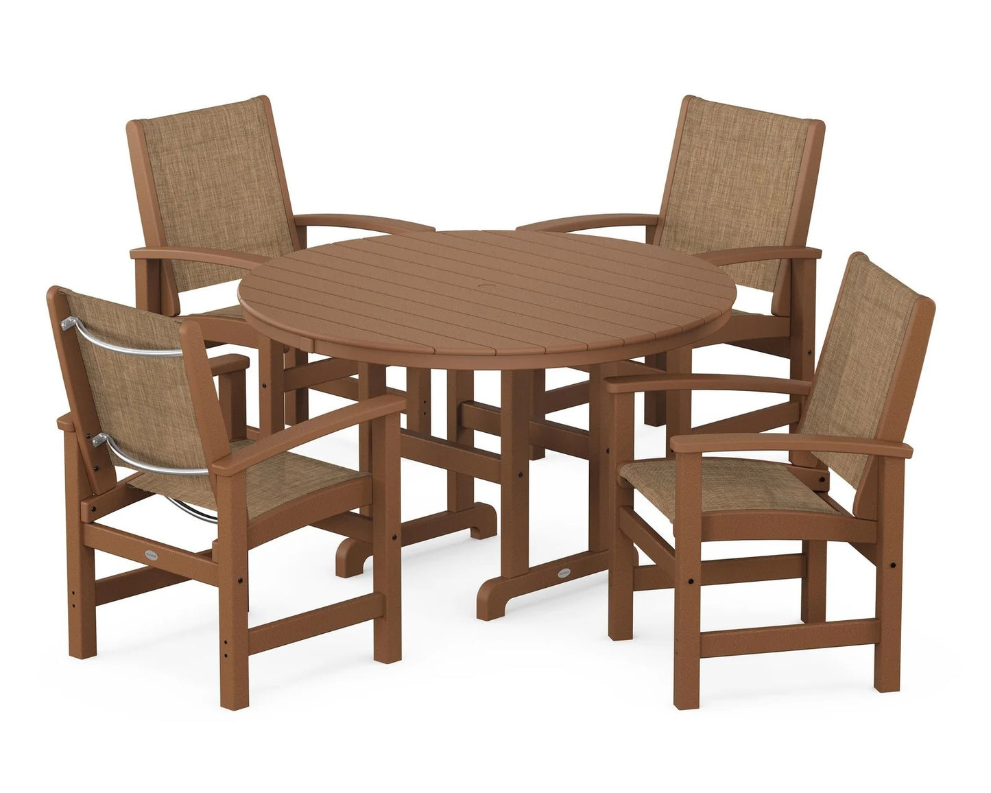 Polywood - Coastal 5-Piece Round Farmhouse Dining Set - FREE SHIPPING