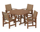 Polywood - Coastal 5-Piece Round Farmhouse Dining Set - FREE SHIPPING