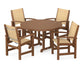 Polywood - Coastal 5-Piece Round Farmhouse Dining Set - FREE SHIPPING