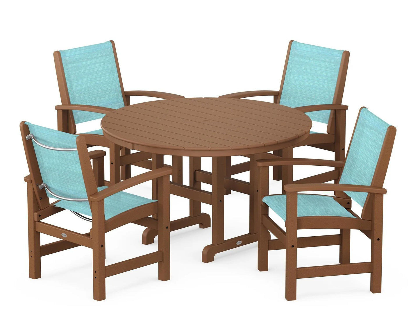 Polywood - Coastal 5-Piece Round Farmhouse Dining Set - FREE SHIPPING